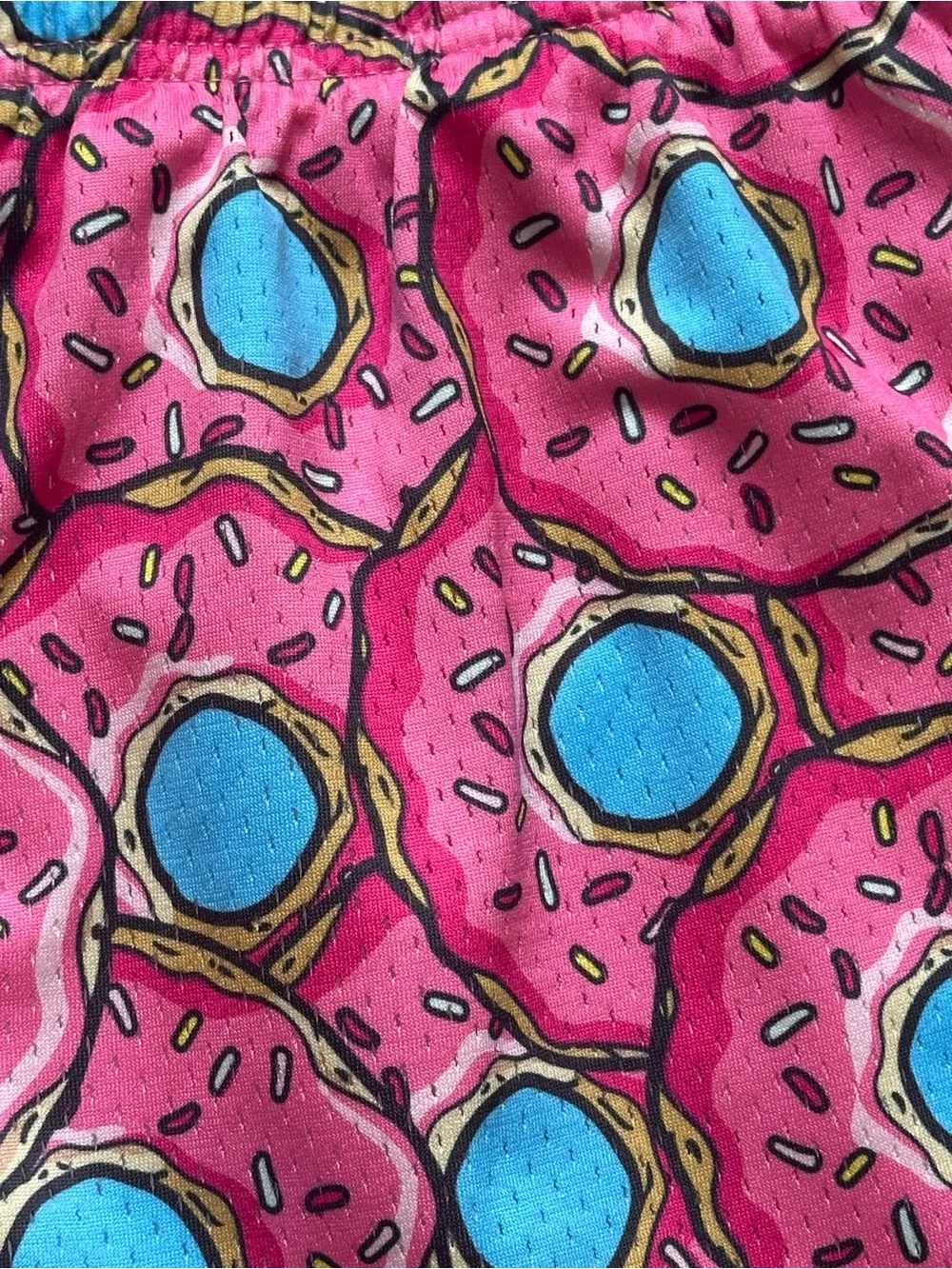 BL101 Baseball Lifestyle Donut Print Pink Shorts Youth XL